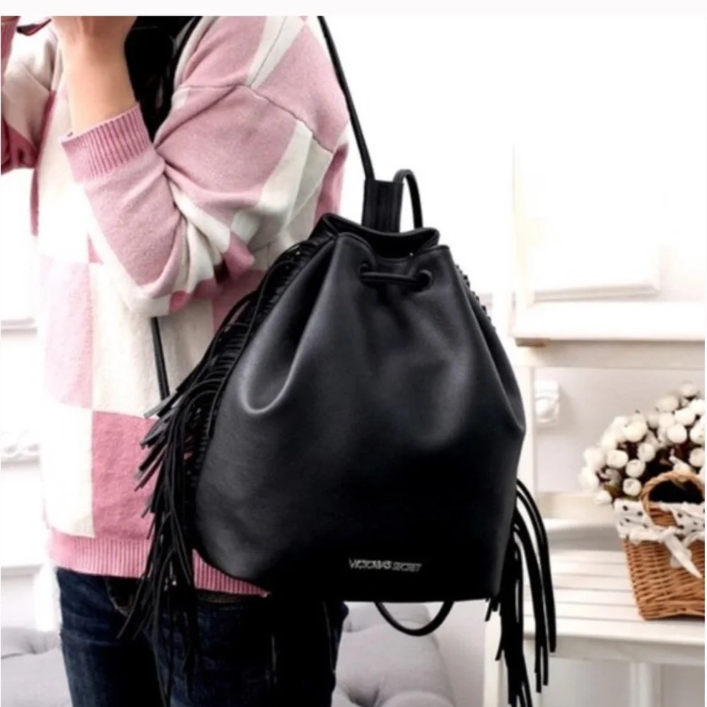 VICTORIA’S SECRET FRINGE BACKPACK VEGAN FAUX LEATHER